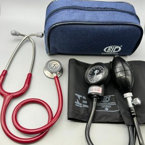 Kit Estetoscópio Littmann Classic III 5627 Burgundy Tradicional + Esfigmomanômetro BIC Preto