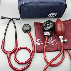 Kit Estetoscópio Littmann Classic III 5868 Burgundy Black + Esfigmomanômetro BIC VINHO