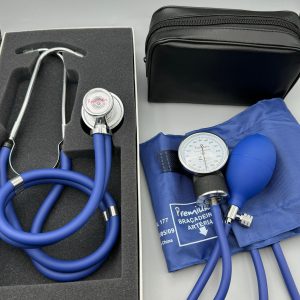 Kit Estetoscópio Rappaport PREMIUM AZUL+ Esfigmomanômetro PREMIUM AZUL