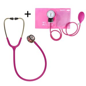 Kit Acadêmico Estetoscópio Littmann Classic III 5806 Raspberry Rainbow + Esfigmo Premium
