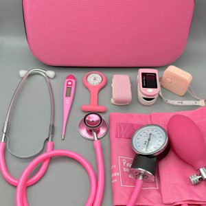 Kit Acadêmico Estetoscópio Bioland Adulto e Pediátrico Rosa