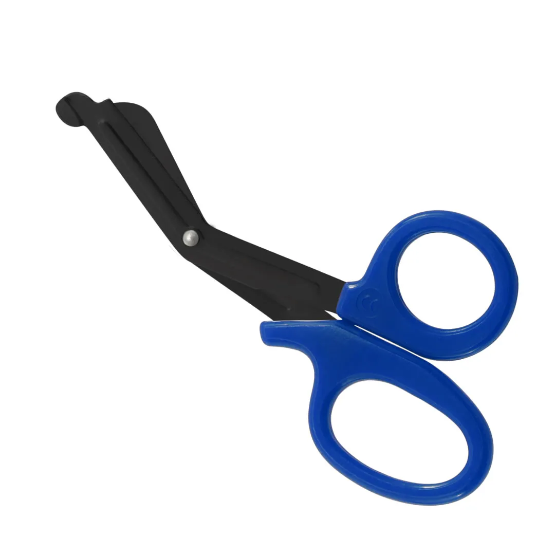 Tesoura MD Ponta Romba para Bandagem 14cm Azul Black