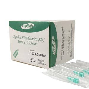 Agulha Hipodérmica 32g 4mm x 0,23mm Cepalab - 100un