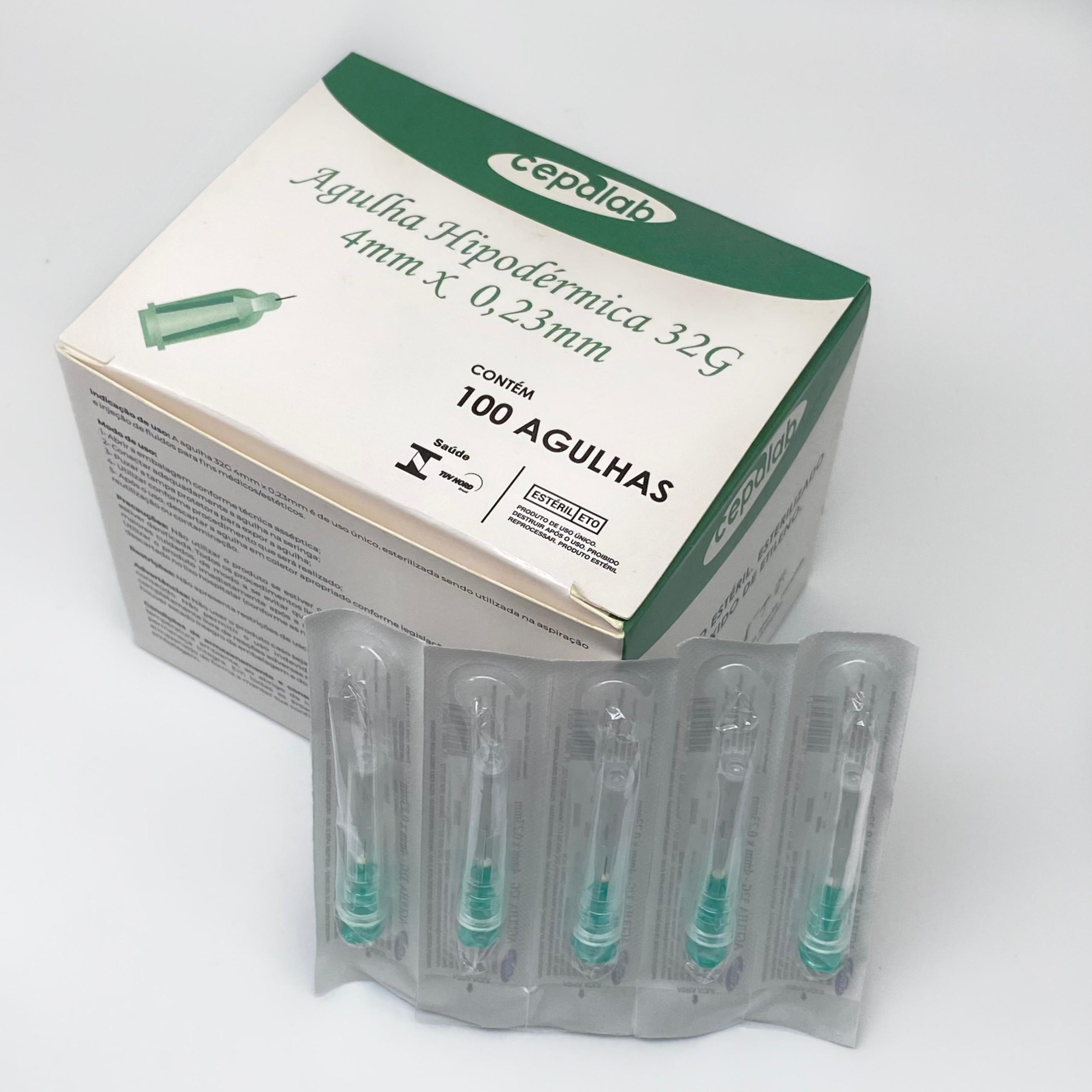 Agulha Hipodérmica 32g 4mm x 0,23mm Cepalab - 100un - Imagem 2