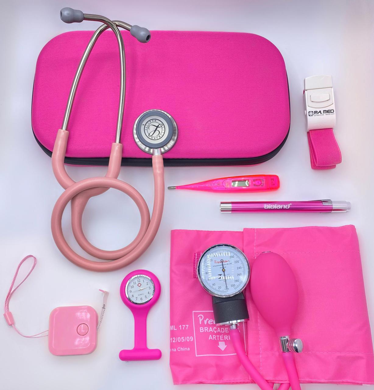Kit Acadêmico Littmann Classic III - Rosa Cetim