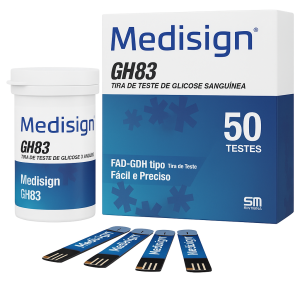 50 Tiras de Teste de Glicose Glicemia Medisign GH83