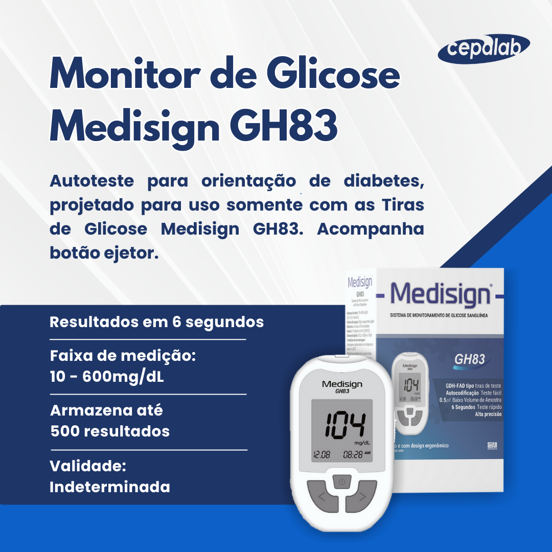 Medidor de Glicose Medisign GH83 Completo - Resultado 5 Segundos - Imagem 4