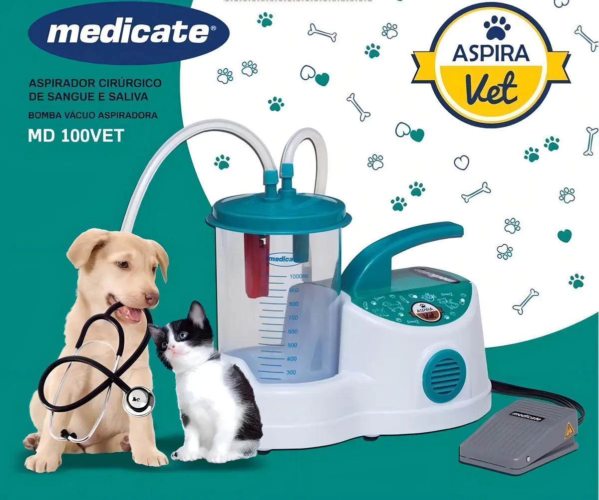 Aspirador Cirúrgico de Sangue e Saliva Medicate MD100VET - Imagem 2